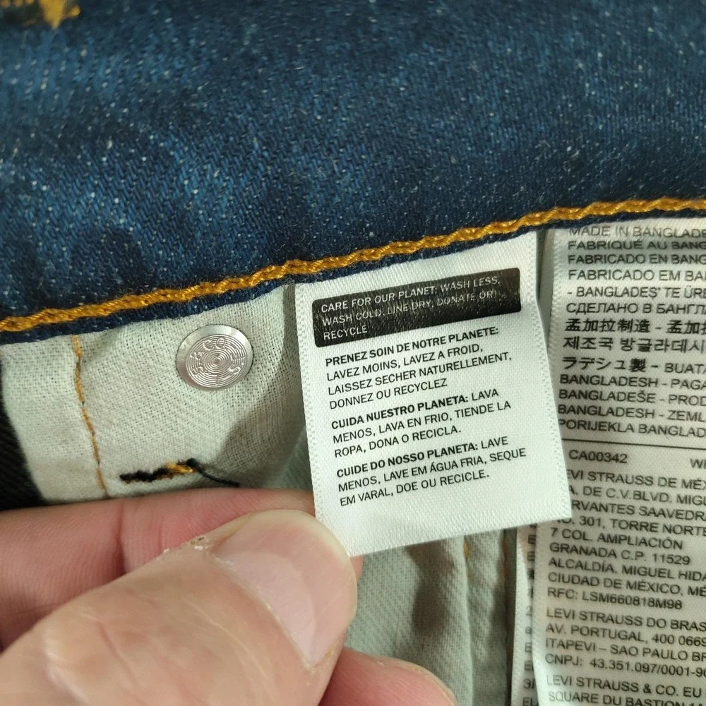 Levi's 505 Jeans Mens 34x32 Blue Medium Wash Straight Leg Zip Fly Stretch New